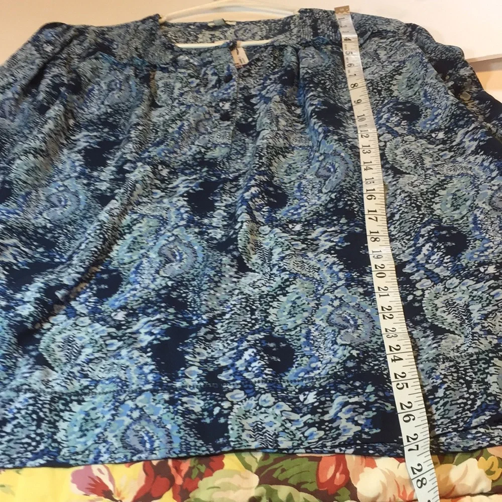 Joie  Blue Parisian Paisley Peasant Top Size XX-Large NWT